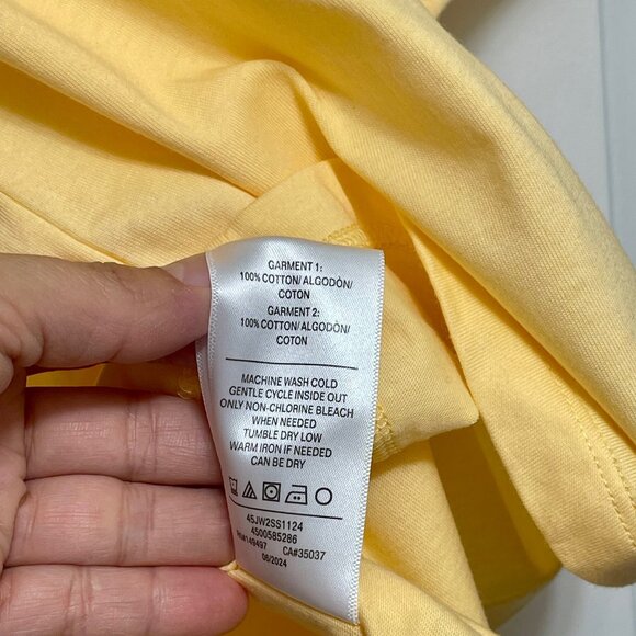 New Joes Jeans The Alexis Broderie Eyelet Sleeve Top in Yellow Size L - Picture 8 of 10